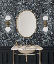 Load image into Gallery viewer, Marble Swirls Wallpaper • Marble Wallpaper • Navy • Insitu