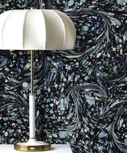 Load image into Gallery viewer, Marble Swirls Wallpaper • Marble Wallpaper • Navy • Insitu