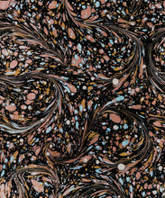 Load image into Gallery viewer, Marble Swirls Wallpaper • Flowing Stone • Orange • Insitu • Swatch