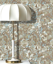 Load image into Gallery viewer, Pebbles Wallpaper • Marble Wallpaper • Charcoal • Lamp