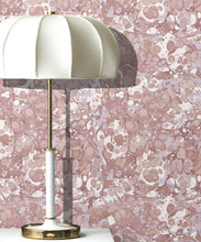 Load image into Gallery viewer, Pebbles Wallpaper • Marble Wallpaper • Charcoal • Lamp
