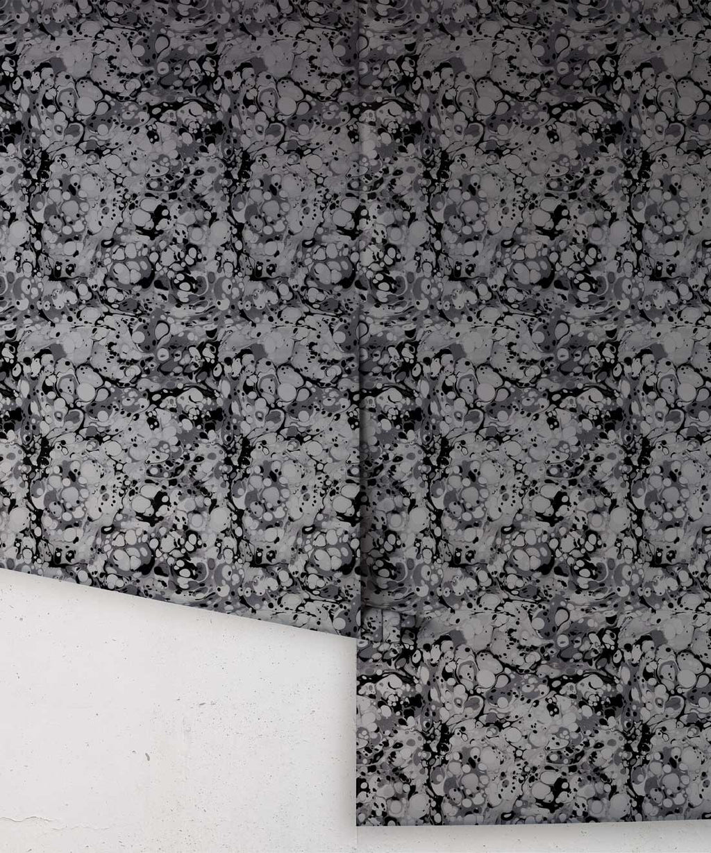 Pebbles Wallpaper • Marble Wallpaper • Charcoal • Rolls