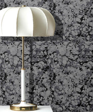 Load image into Gallery viewer, Pebbles Wallpaper • Marble Wallpaper • Charcoal • Lamp