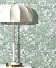 Load image into Gallery viewer, Pebbles Wallpaper • Marble Wallpaper • Charcoal • Lamp