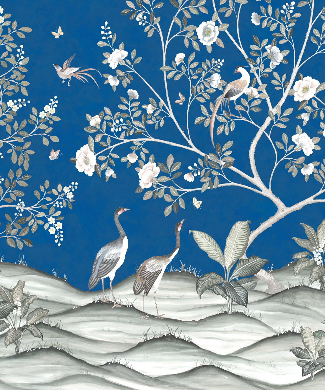 Spring Landscape Mural • Cobalt • Swatch