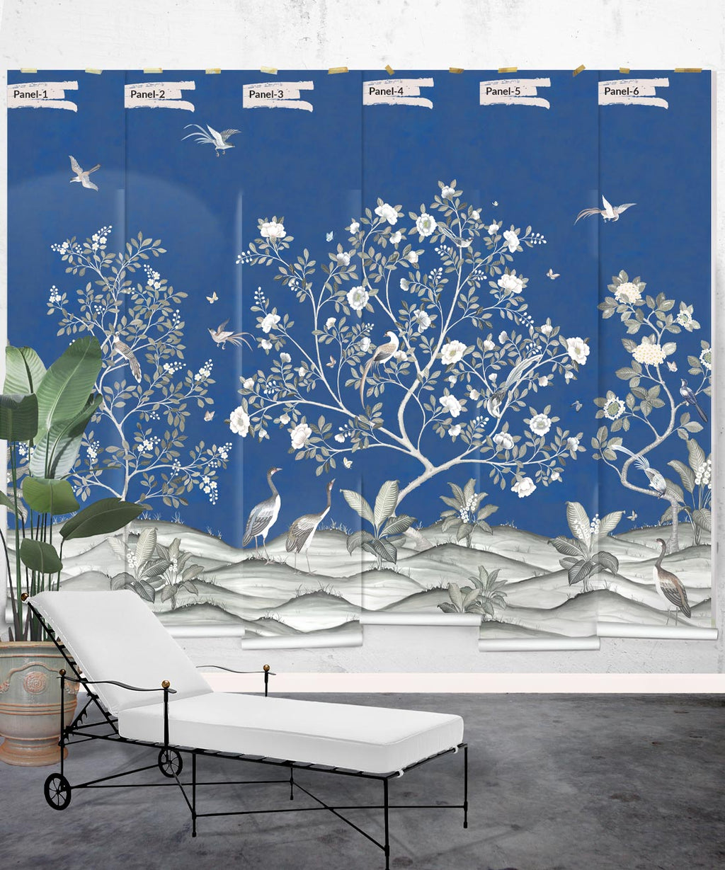 Spring Landscape Mural • Cobalt • Rolls