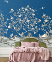 Load image into Gallery viewer, Spring Landscape Mural • Cobalt • Insitu