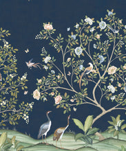 Load image into Gallery viewer, Spring Landscape Wallpaper • Navy • Swatch