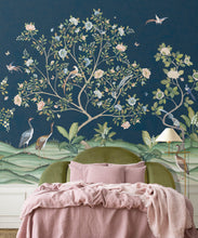 Load image into Gallery viewer, Spring Landscape Mural • Navy • Insitu