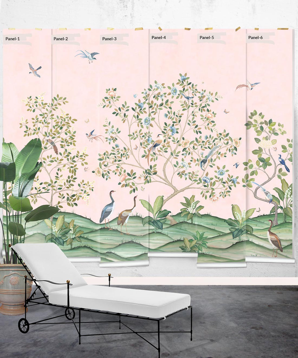 Spring Landscape Mural • Pink • Rolls