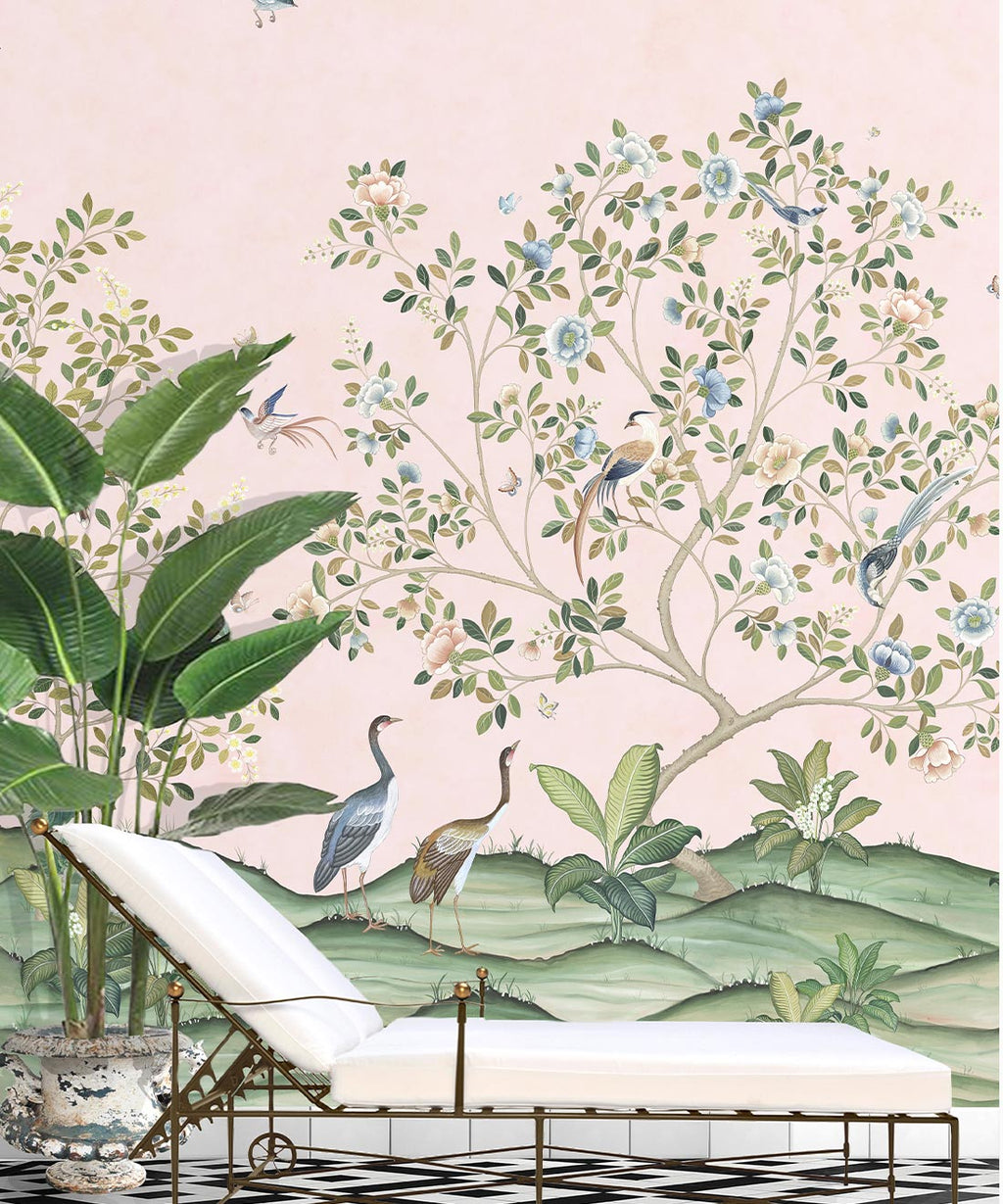 Spring Landscape Mural • Pink • Insitu