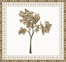 Load image into Gallery viewer, WONDERING PEACOCK IN ORANGE TREE MURAL
