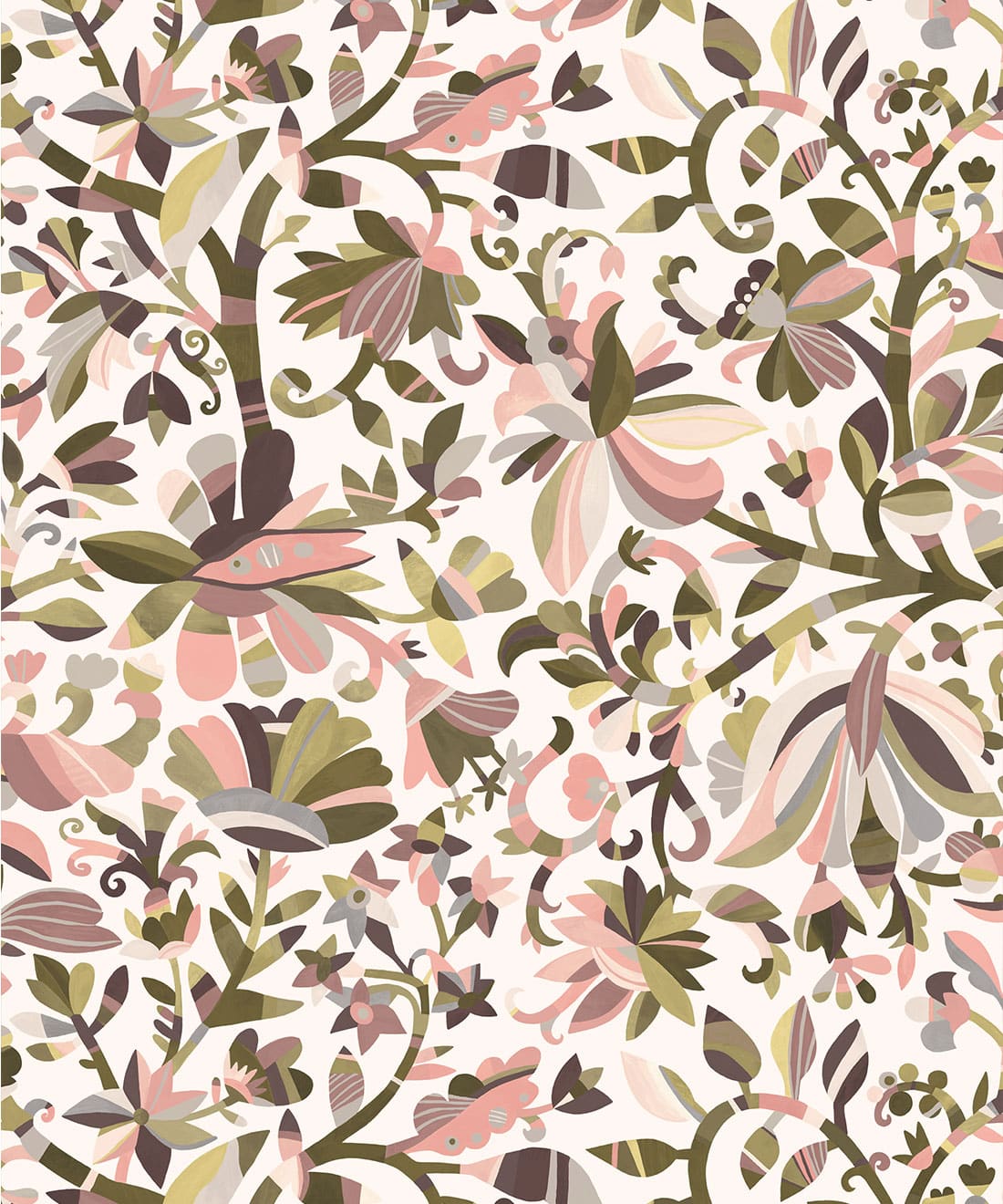 Botanique Type II Vinyl Wallpaper - Colourway: Blush - Swatch - Commercial Wallcoverings