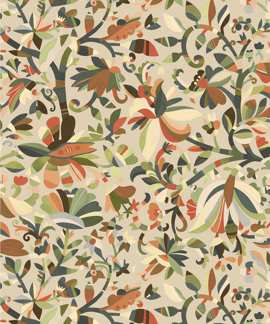 Botanique Type II Vinyl Wallpaper - Colourway: Sage - Swatch - Commercial Wallcoverings