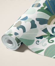 Load image into Gallery viewer, Botanique Type II Vinyl Wallpaper - Colourway: Turquoise - Roll - Commercial Wallcoverings