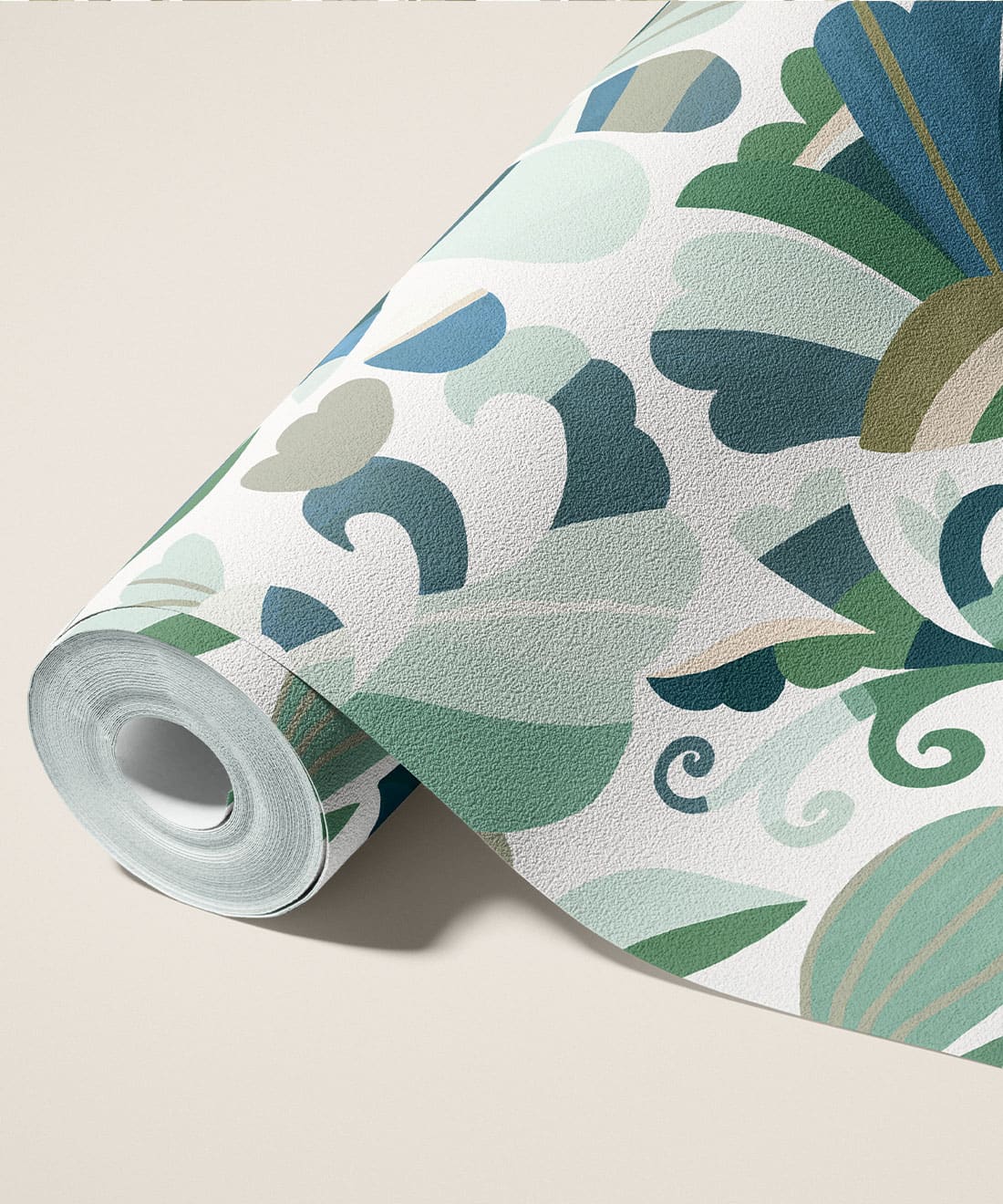 Botanique Type II Vinyl Wallpaper - Colourway: Turquoise - Roll - Commercial Wallcoverings