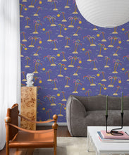 Load image into Gallery viewer, Happy Like A Holiday Wallpaper • Bay Blue • Insitu