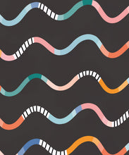 Load image into Gallery viewer, Happy Waves Wallpaper • Charcoal • Swatch