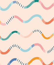 Load image into Gallery viewer, Happy Waves Wallpaper • Peach • Swatch