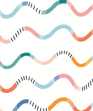 Load image into Gallery viewer, Happy Waves Wallpaper • White • Swatch