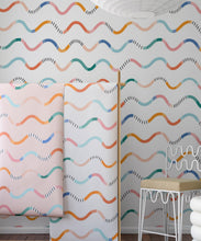 Load image into Gallery viewer, Happy Waves Wallpaper • White • Insitu
