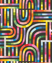 Load image into Gallery viewer, Maze Time Wallpaper • Black Rainbow • Swatch