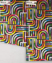 Load image into Gallery viewer, Maze Time Wallpaper • Black Rainbow • Rolls