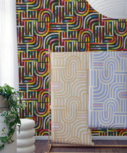 Load image into Gallery viewer, Maze Time Wallpaper • Black Rainbow • Insitu