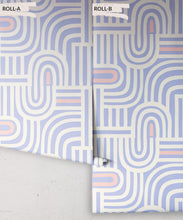 Load image into Gallery viewer, Maze Time Wallpaper • Cornflower Blue • Rolls