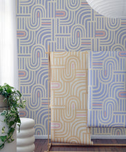 Load image into Gallery viewer, Maze Time Wallpaper • Cornflower Blue • Insitu