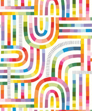 Load image into Gallery viewer, Maze Time Wallpaper • White Rainbow • Swatch