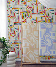 Load image into Gallery viewer, Maze Time Wallpaper • White Rainbow • Insitu