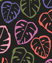 Load image into Gallery viewer, Neon Monstera Love Mural • Black • Swatch