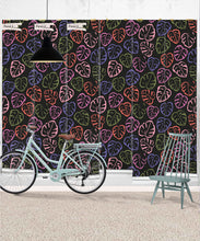 Load image into Gallery viewer, Neon Monstera Love Mural • Black • Panels