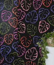 Load image into Gallery viewer, Neon Monstera Love Mural • Black • Insitu