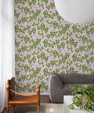 Load image into Gallery viewer, Protea Party Wallpaper • Lilac • Insitu
