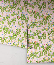 Load image into Gallery viewer, Protea Party Wallpaper • Fruity Peach • Rolls
