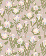 Load image into Gallery viewer, Protea Party Wallpaper • Pastel Coffee • Swatch