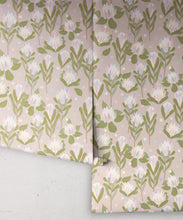 Load image into Gallery viewer, Protea Party Wallpaper • Pastel Coffee • Rolls