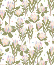 Load image into Gallery viewer, Protea Party Wallpaper • Pastel White • Swatch