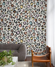 Load image into Gallery viewer, Rainbow Leopard Wallpaper • Pastel Cream • Insitu