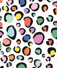 Load image into Gallery viewer, Rainbow Leopard Wallpaper • White • Swatch