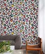 Load image into Gallery viewer, Rainbow Leopard Wallpaper • White • Insitu