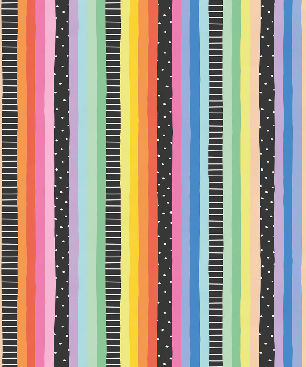 Rainbow Wall Mural • Bright Black • Swatch
