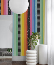 Load image into Gallery viewer, Rainbow Wall Mural • Bright Black • Insitu