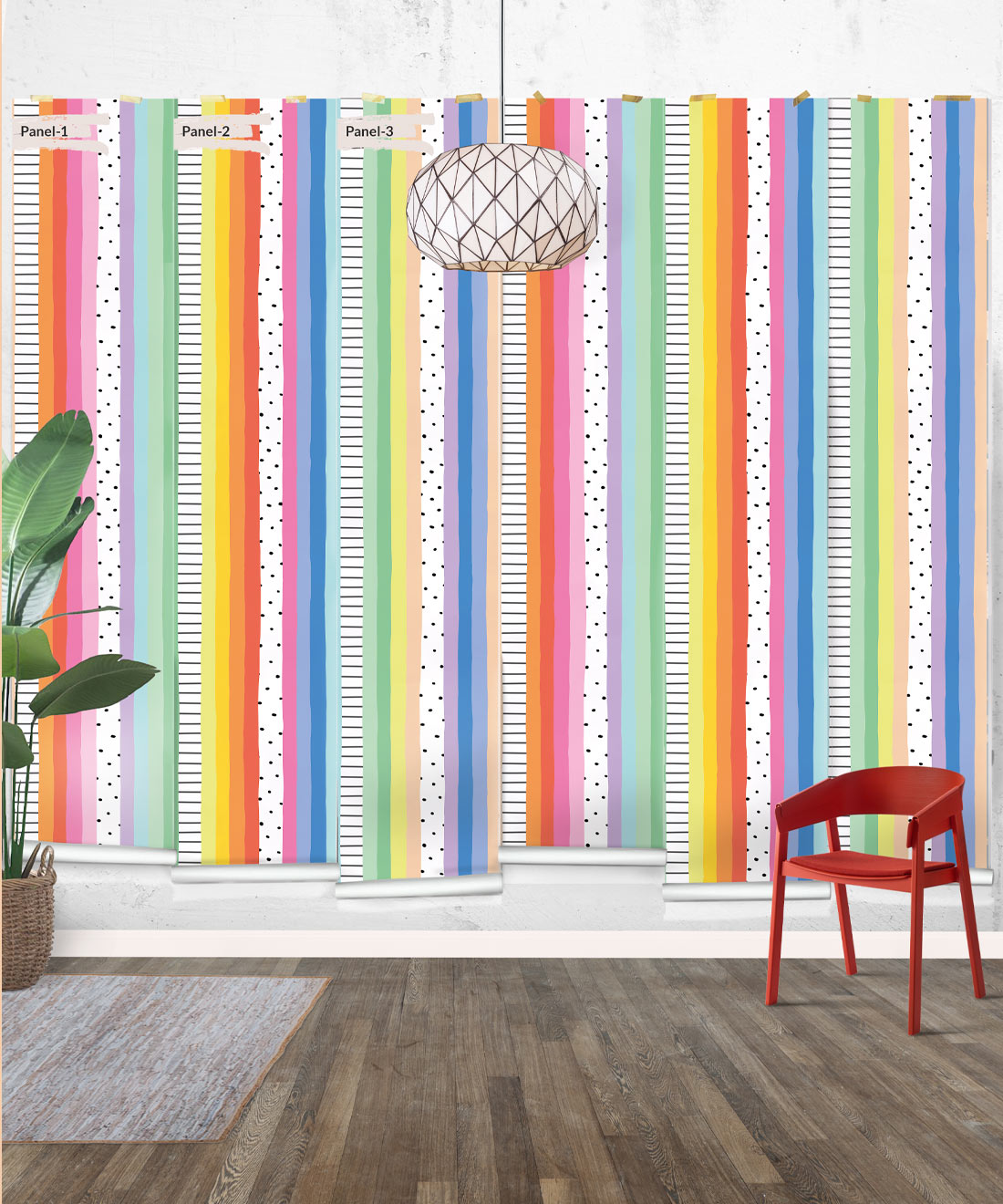 Rainbow Wall Mural • Bright White • panels