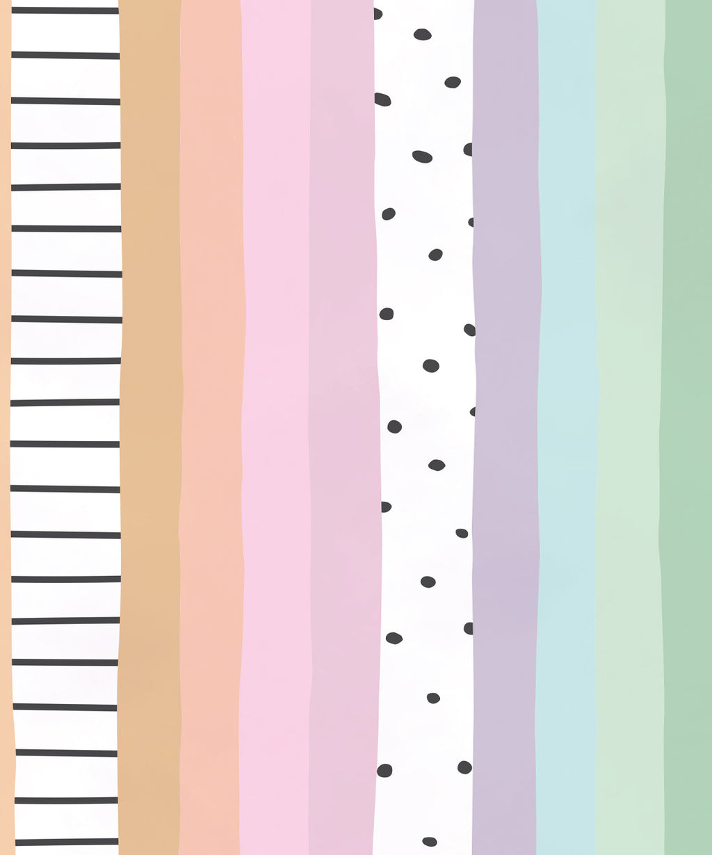Rainbow Wall Mural • Pastel White • Swatch