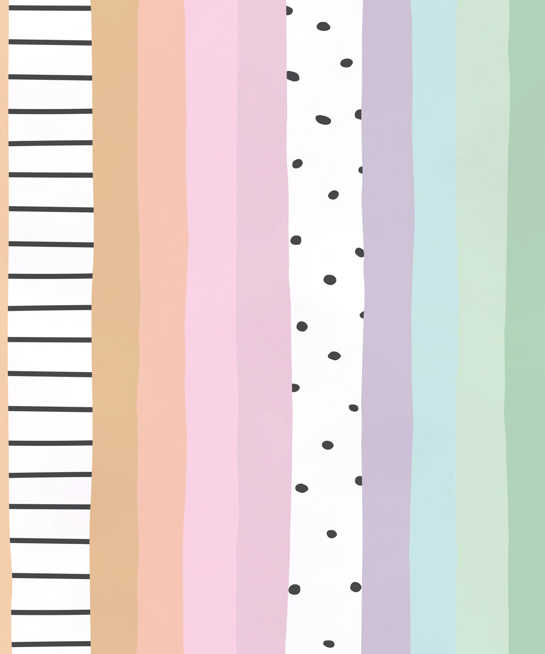 Rainbow Wall Mural • Pastel White • Swatch