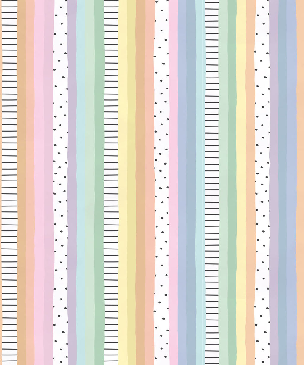 Rainbow Wall Mural • Pastel White • Swatch