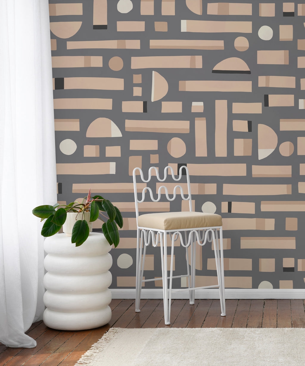 Shape Play Mural • Grey • Insitu